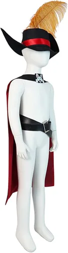 Vista 3 de VEVEIL Disfraz de gato para niños, capa para cosplay, con gorro y cinturón, para fiesta de cumpleaños, Halloween