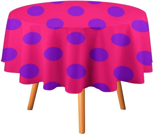 Vista 16 de Mantel redondo lavable de lunares negros sobre beige de 50 pulgadas para cocina, comedor, fiesta, decoración moderna