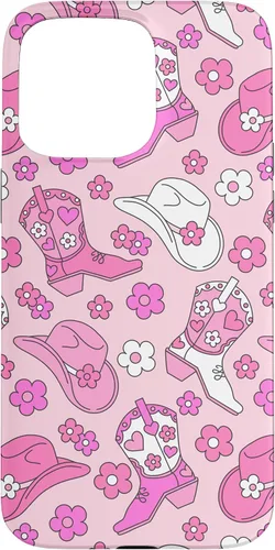 Vista 28 de iPhone 16 Pink Cowgirl Aesthetic Cowboy Boots Cowboy Hat Western Cute Case