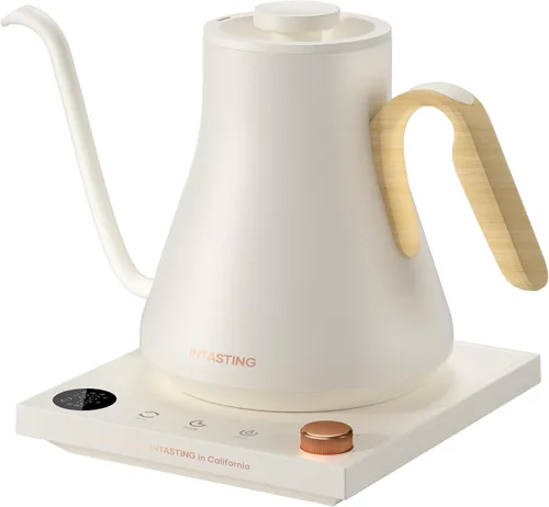 Vista 15 de INTASTING Hervidor Eléctrico, Hervidor Eléctrico de Cuello de Ganso, Control Preciso de Temperatura de ±1℉, Interior de Acero Inoxidable, Blanco