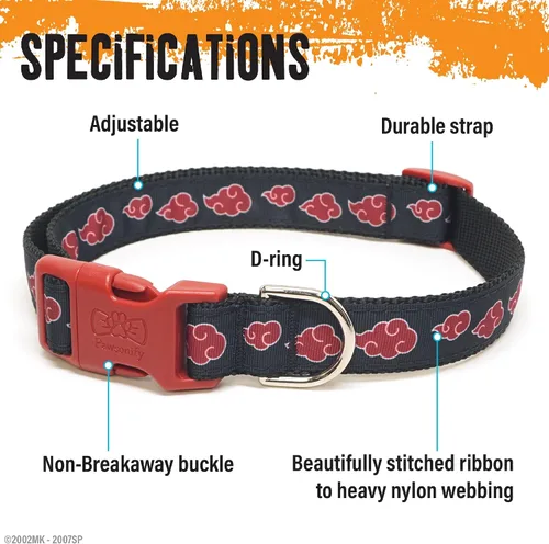 Vista 2 de Akatsuki - Collar de perro de anime para razas grandes, medianas y pequeñas, cachorro: collar ajustable de Naruto para mascotas, con licencia