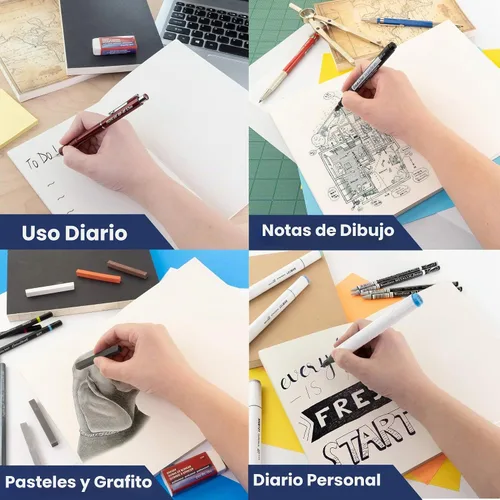 Vista 4 de Cuaderno de bocetos LayFlat - 14 x 21 cm - Cuaderno en blanco negro, 64 hojas, papel grueso de 100 g/m²..