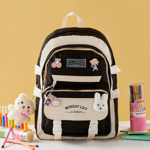 Vista 5 de Mochila Kawaii para la escuela, lindas mochilas estéticas para niños, para niñas de primaria, jardín de infantes, Mochilas Escolares para Niñas