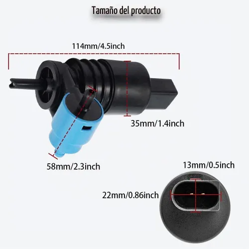 Vista 2 de Bomba de limpiaparabrisas ASUBHA, bomba de lavado de parabrisas automotriz de repuesto, bombas de limpiaparabrisas con ojal compatibles con Dodge
