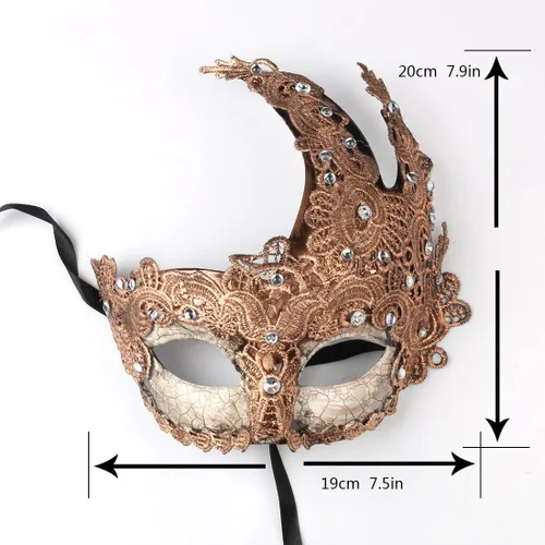 Vista 7 de YU FENG 2 máscaras venecianas para fiesta de baile de máscaras, disfraces, accesorios de fiesta