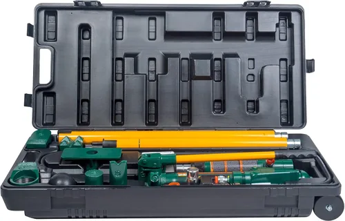 Vista 2 de Omega Pro Kit de reparación de colisión hidráulica - Carrocería portátil de 10 toneladas para reparación de carrocería de automóvil, garaje