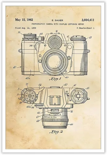 Vista 13 de Póster retro de juguete con pistola láser de Estados Unidos, arte de pared, arte de pared de ciencia ficción futurista, impresión de pistola