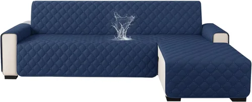 Vista 29 de XINEAGE Fundas 100% impermeables para sofá modular en forma de L, reversible, lavable, con botones de chaise plum flower, protector de muebles