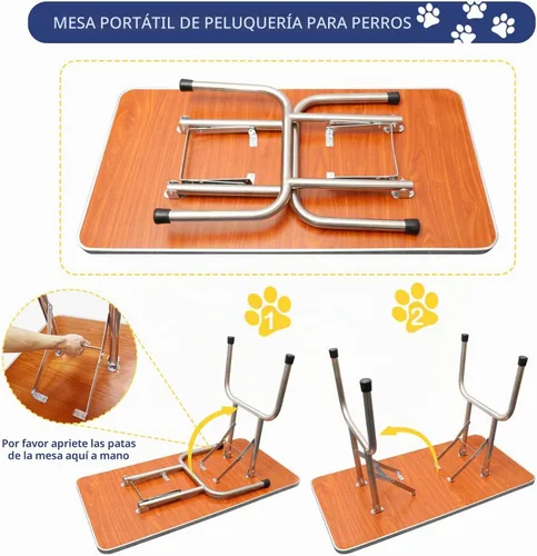 Vista 6 de ROOMTEC Mesa de aseo para perros de 36", estación plegable de baño para mascotas con brazo de altura ajustable/lazo/bandeja de malla Negro