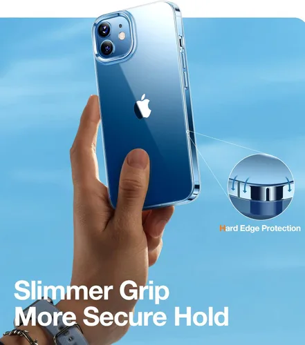 Vista 2 de TORRAS Funda para iPhone 12 Pro - Ajuste Delgado, Cubierta Dura de PC Resistente, Nunca se Amarille, Funda de Teléfono Super Delgada y Ligera, 6.1