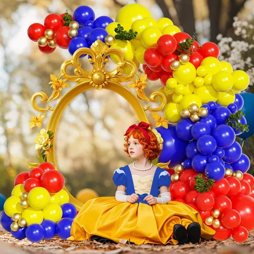 Vista 5 de Kit de guirnalda de arco de globos rojos, azules y amarillos, 131 piezas para decoraciones de fiesta de cumpleaños