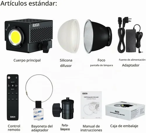 Vista 8 de Luz de video LED, luz de video bicolor de 60 W, mini luz de fotografía COB con control de 2.4G/APP, 2700K-7500K, CRI>96, TLCI>97, 8 efectos