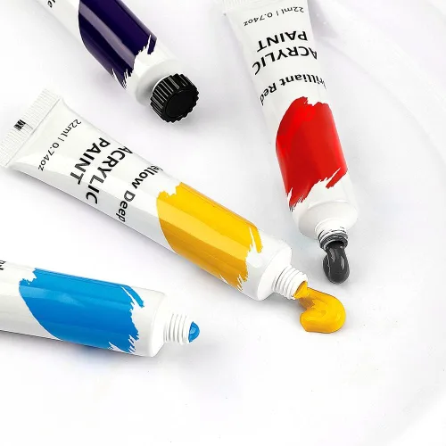 Vista 5 de Amazon Basics Tubos de pintura acrílica, 24 unidades (paquete de 1), multicolor
