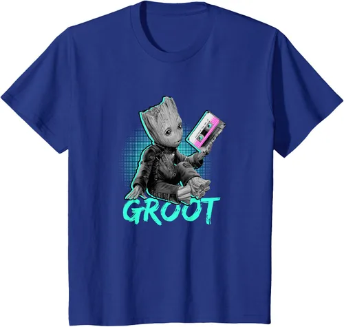 Vista 12 de Camiseta infantil Marvel Guardians of the Galaxy Vol. 2 Baby Groot Mix Tape, Negro