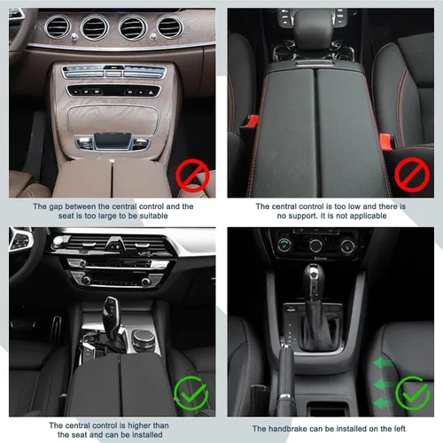 Vista 5 de Reposabrazos para automóvil, altura ajustable con orificio telescópico ajustable, extensor de reposabrazos suave y cómodo, material ABS, codo, cojín