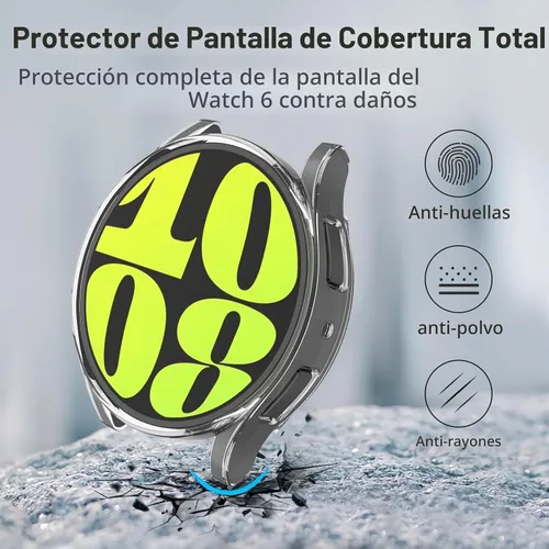 Vista 6 de (Paquete de 4) Funda Protectora de Pantalla Compatible para Samsung Galaxy Watch 6 de 40 mm (Versión 2023) Funda de Silicona Protectora Completa