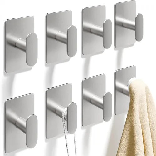 Vista 11 de pickpiff Ganchos adhesivos para toallas para baño: colgador de pared extra fuerte de 20 libras para ducha, cocina, casa rodante, apartamento