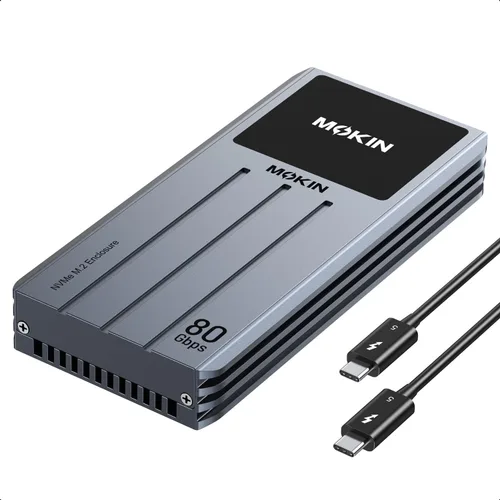 Vista 8 de MOKiN - Lector de carcasa SSD SATA M.2 NVMe de 10 Gbps, funda sin herramientas Lector adaptador NVMe PCIe SSD a USB C con carcasa de aluminio