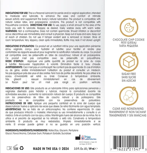 Vista 2 de Wet Chocolate Chip Cookie - Lubricante comestible con sabor a galleta de chispas de chocolate, personal, para hombres, mujeres y parejas De larga