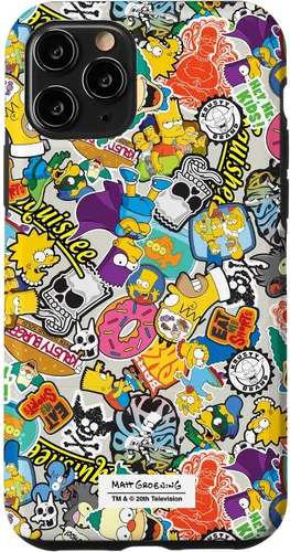 Vista 28 de Funda de collage de pegatinas para iPhone 14 Pro Max de Los Simpson