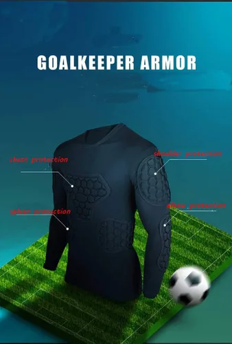 Vista 3 de Conjunto de equipo de protección de fútbol acolchado para hombre, traje de entrenamiento para fútbol, baloncesto, paintball, protector de costillas