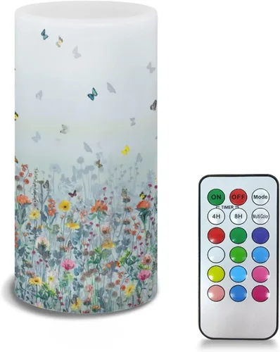 Vista 15 de Velas LED sin llama personalizadas que funcionan con pilas con temporizador remoto que cambia de color, personaliza fotos y texto, hazlo tú mismo tu