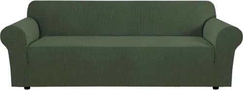 Vista 28 de H.VERSAILTEX Funda elástica para sofá, fundas suaves para muebles de 3 cojines, con tela jacquard gruesa a cuadros con parte inferior elástica, sofá
