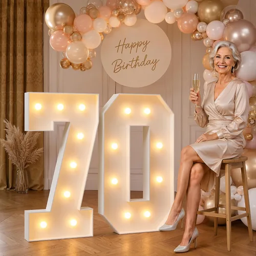 Vista 86 de imprsv Letras iluminadas grandes de 3 pies, letras iluminadas de marquesina para fiesta de cumpleaños (3 pies, letra y )