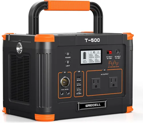 Vista 12 de GRECELL - Generador solar portátil de 1000 W, 999 Wh con salida USB-C PD de 60 W, salida de CA de onda sinusoidal pura de 110 V, batería de litio