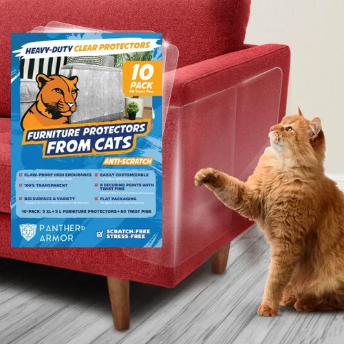 Vista 13 de Panther Armor Protector de muebles para gatos, 6 hojas transparentes con Brillo (protector de muebles de 1 cara)