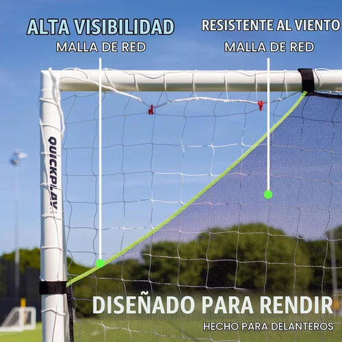Vista 4 de QUICKPLAY Target Net Lite con 5 zonas de objetivo Practica disparos y precisión de pases Marco de portería de fútbol no incluido