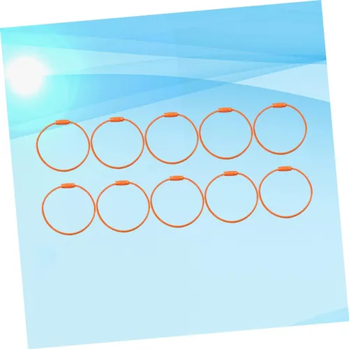 Vista 6 de COHEALI Llavero de metal para manualidades, 10 piezas, llavero de coche, colgante de equipaje, anillo de identificación, anillo de alambre, etiqueta