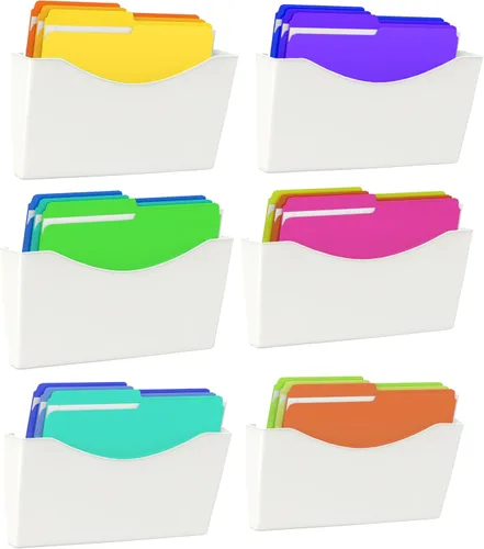 Vista 8 de Kuntine.B 3 unidades de organizador de archivos de bolsillo único negro para colgar en la pared, organizador de correo y revistas para montar