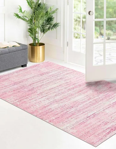 Vista 4 de Unique Loom Uptown Collection - Alfombra Madison Avenue (4 pies 1 pulgada x 6 pies 1 pulgada, rectangular, rosa/marfil)
