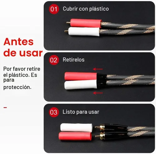 Vista 7 de SKW Cable de RCA para audiófilos 2RCA macho a 2RCA macho de sistema HiFi con diámetro de 7mm (0.5m/1.64ft, negro, nylon)