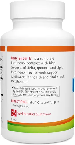 Vista 3 de Wellness Resources Daily Super E - Complejo de vitamina E de tocotrienol: vitamina E de espectro completo sin soja con tocotrienoles delta, gamma