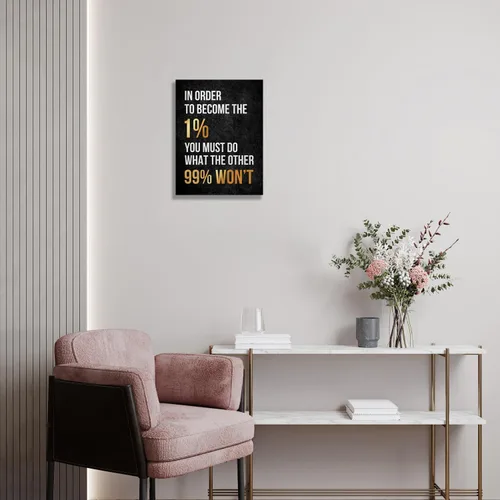 Vista 6 de Arte de Pared Inspiracional Lienzo Enmarcado 12 x 16 pulgadas (PARA CONVERTIRSE EN EL 1%) - Arte de Pared Decorativo con Citas Motivacionales