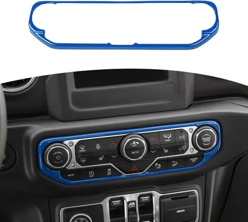 Vista 18 de RT-TCZ para Wrangler JL Cubierta de interruptor de aire acondicionado centro del tablero Trim Marco Azul bebé para Jeep Wrangler JL JLU Gladiator JT