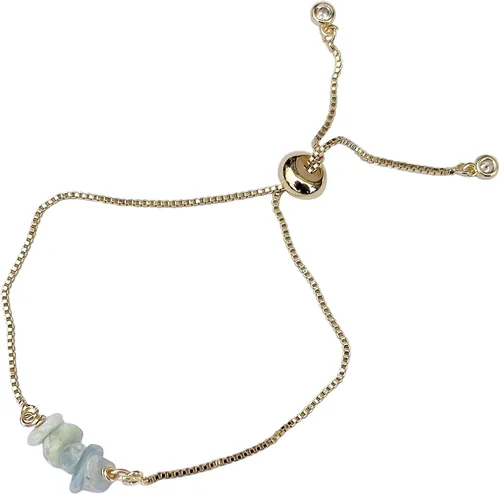 Vista 15 de Designs by Nature Gems Pulsera de piedra natal de cristal hecha a mano, pulsera de bolo de cadena deslizante ajustable, chapado en oro