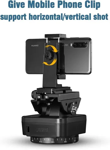 Vista 4 de YT-1000 Cabezal panorámico con control remoto, cabezal panorámico giratorio motorizado automático para teléfonos inteligentes/cámaras réflex