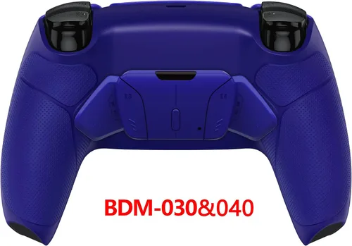 Vista 4 de eXtremeRate Cobalt Blue Rubberized Grip Programable RISE4 Remap Kit for PS5 Controller BDM-030 040 050, Upgrade Board & Redesigned Back Shell & 4