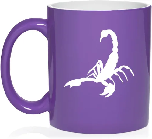 Vista 13 de Daylor Taza de café de cerámica Scorpion, regalo para ella, él, amigo, compañero de trabajo, esposa, esposo (11 onzas, azul)