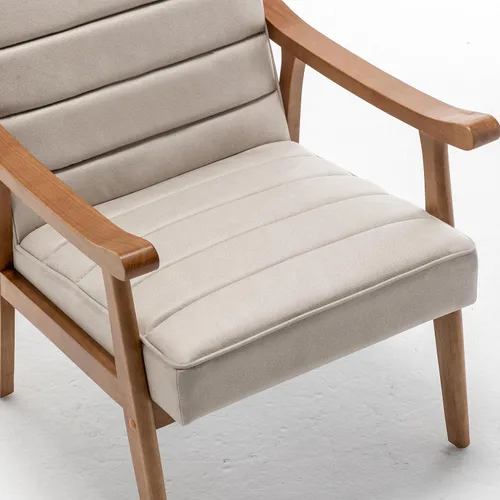 Vista 6 de Container Furniture Direct Silla decorativa moderna de mediados de siglo con diseño de sillón de marco abierto, amortiguación de espuma de felpa