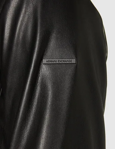 Vista 5 de AX ARMANI EXCHANGE Men's Fitted Full Zip Eco Leather Jacket