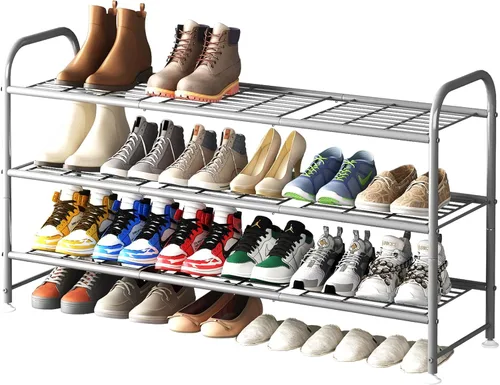 Vista 7 de LINZINAR Zapatero de 2 niveles organizador de almacenamiento para armario entrada metal negro