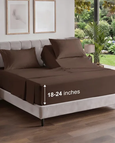 Vista 75 de Extra Deep Twin XL Sheet Set - 3 Piece College Dorm Room - White 01-Blanco