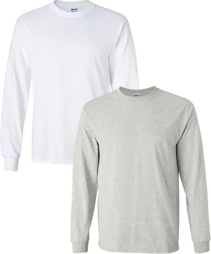 Vista 117 de Gildan - Camiseta de algodón y de manga larga para hombre, modelo G2400 (1) verde irlandés + (1) negro