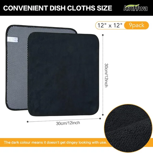 Vista 3 de KinHwa Paños de cocina para platos, paños de microfibra absorbentes de secado rápido, trapos de cocina con lado de limpieza de poliéster, ideal