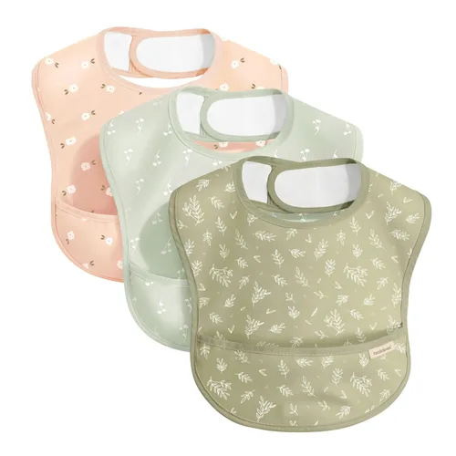 Vista 22 de KeaBabies - Paquete de 3 baberos impermeables para comer, ligeros, básicos