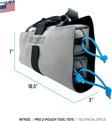 Vista 2 de CHANNELLOCK MTR2G PRO - Sistema modular de rollo de herramientas de 2 bolsas, bolsa de herramientas resistente al agua, tela LASERLOCK, fabricado